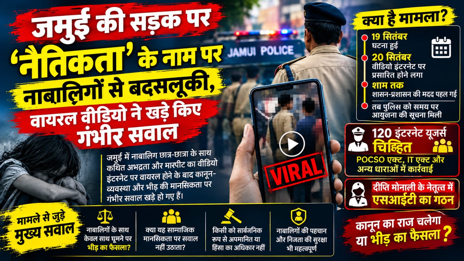 पुलिस मुठभेड़ में नंदन यादव के पैर में गोली लगी, हरेराम यादव का पैर टूटा, जमुई में नाबालिगों का वीडियो वायरल हुआ, तब जागी पुलिस