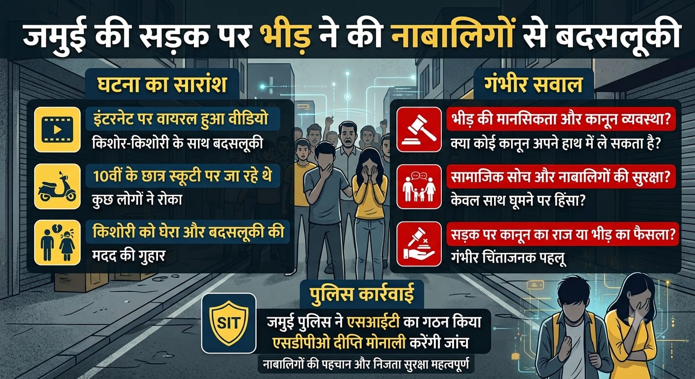 जमुई की सड़क पर ‘नैतिकता’ के नाम पर नाबालिगों से बदसलूकी, वायरल वीडियो ने खड़े किए गंभीर सवाल